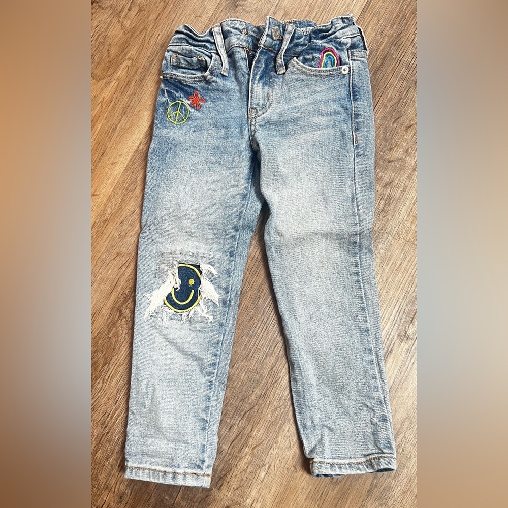 Kids Blue Jeans with Smiley Patch